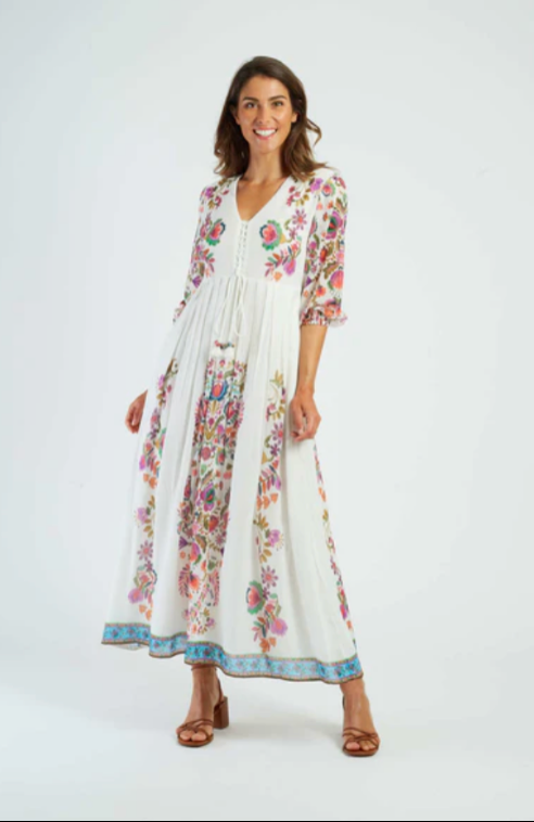 Madras White Floral Dress – Sorrento Boutique